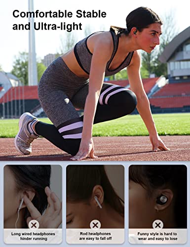 TTQ [Upgrade] Wireless Earbuds Bluetooth Headphones, Bluetooth 5.2 Sport Headphones, 80H Play Back, IPX7 Waterproof Over-Ear Buds with Earhooks Built-in Mic Headset for Sports Running Workout Gaming