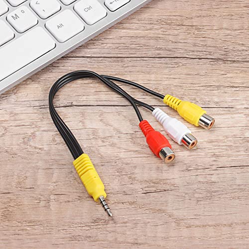 Xsusmdom Video Component AV Adapter Cable for TCL TV, 3.5mm to RCA Red White and Yellow Female Video Cable TV Set