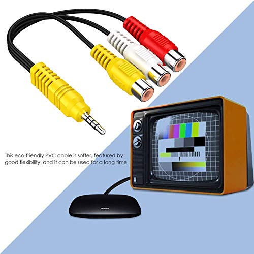 Xsusmdom Video Component AV Adapter Cable for TCL TV, 3.5mm to RCA Red White and Yellow Female Video Cable TV Set