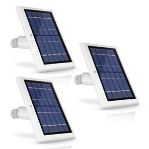 [updated version] wasserstein solar panel with 13.1ft/4m cable compatible with arlo essential spotlight/xl spotlight camera (3-pack, white) (not compatible with arlo ultra, pro 1/2/3, hd, floodlight)
