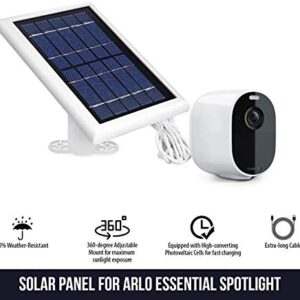 [Updated Version] Wasserstein Solar Panel with 13.1ft/4m Cable Compatible with Arlo Essential Spotlight/XL Spotlight Camera (3-Pack, White) (NOT Compatible with Arlo Ultra, Pro 1/2/3, HD, Floodlight)