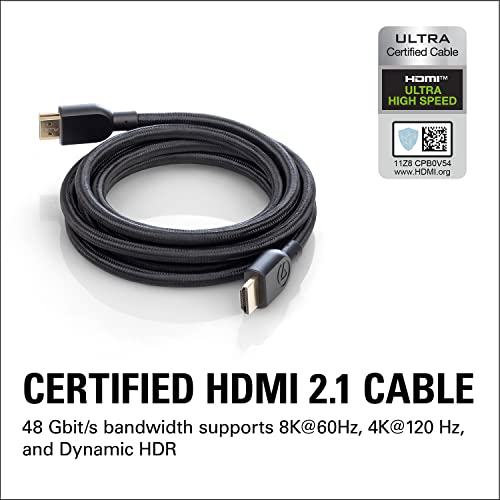 Elgato Ultra High Speed HDMI Cable – Certified HDMI 2.1, 48 Gbit/s, Supports 8K@60Hz, 4K@120Hz, Dynamic HDR, eARC, Dolby Atmos, Compatible with HD60 X, Sony PS4/PS5, Xbox Series X/S etc, 6.5ft