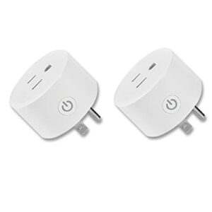 sparkleiot tuya wifi smart plug works with alexa google assistant ifttt for voice control mini smart outlet plug with timer function,no hub required,only 2.4ghz wi-fi,fcc/rohs listed socket(2 pack)