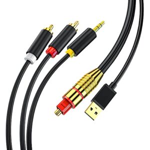 girking digital fiber optical to analog 2rca+3.5mm jack stereo audio cable for ps4,xbox,hdtv,dvd,headphone(10 feet)