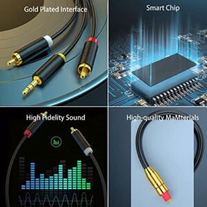 GIRKING Digital Fiber Optical to Analog 2RCA+3.5mm Jack Stereo Audio Cable for PS4,Xbox,HDTV,DVD,Headphone(10 Feet)