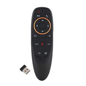 air mouse remote control, 2.4 ghz wireless voice remote control with ir learning, wireless connection via usb receiver up to 10m for smart tv pc android tv box laptop projector windows android mac os
