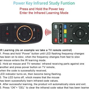 Air Mouse Remote Control, 2.4 GHz Wireless Voice Remote Control with IR Learning, Wireless Connection via USB Receiver Up to 10m for Smart TV PC Android TV Box Laptop Projector Windows Android Mac OS