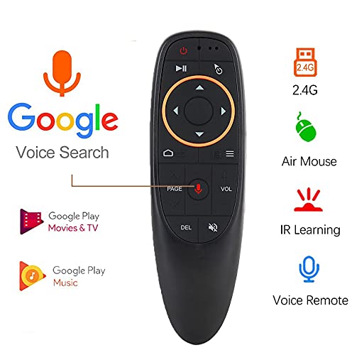 Air Mouse Remote Control, 2.4 GHz Wireless Voice Remote Control with IR Learning, Wireless Connection via USB Receiver Up to 10m for Smart TV PC Android TV Box Laptop Projector Windows Android Mac OS