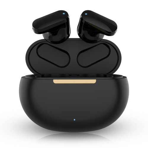 EIOSUN Bluetooth 5.3 Wireless Earbuds, Bluetooth Sport Earbuds with 4 Mics Noise Canceling IPX6 Sweatproof 24H Playtime Comfortable Half in-Ear TWS Earbuds Black