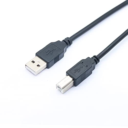 Delca Printer Cable 1.6 Meters/5.3 Feet I USB Printer Cable USB 2.0 Type A Male to Type B Male Scanner Printer Cord I Compatible with Canon, Brother, Epson, Samsung, Hp, Dell, & More I Black