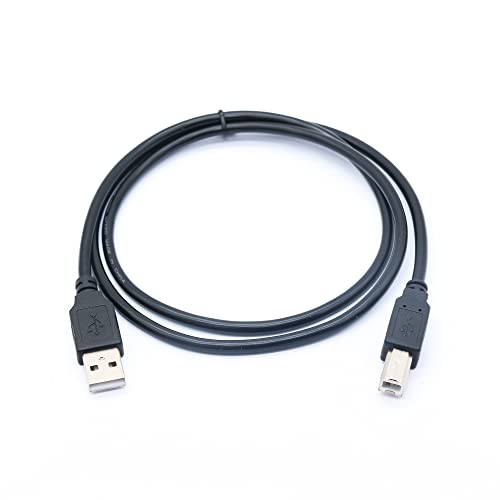 Delca Printer Cable 1.6 Meters/5.3 Feet I USB Printer Cable USB 2.0 Type A Male to Type B Male Scanner Printer Cord I Compatible with Canon, Brother, Epson, Samsung, Hp, Dell, & More I Black