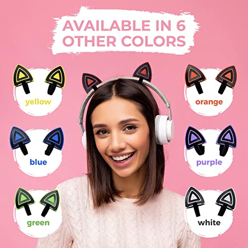 SplashNColor Cat Ear Headphone Super Cute Add Ons Attachment | Cat Ears Headphone Accessories for Gaming or Wireless Bluetooth Headset | Adjustable Straps - Universal Fit