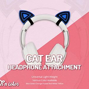 SplashNColor Cat Ear Headphone Super Cute Add Ons Attachment | Cat Ears Headphone Accessories for Gaming or Wireless Bluetooth Headset | Adjustable Straps - Universal Fit