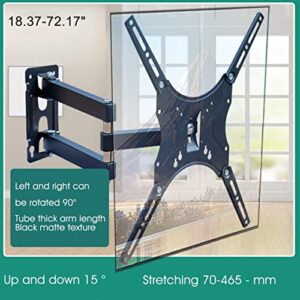 Huarui TV Wall Mount, Full Motion TV Mount for Most 14-55 Inch TV Slim Design 0.79-Inch Low Profile Flat Wall Mount Bracket Max VESA 400x400mm and Holds up to 90lbs
