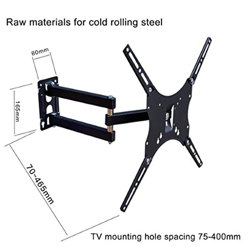 Huarui TV Wall Mount, Full Motion TV Mount for Most 14-55 Inch TV Slim Design 0.79-Inch Low Profile Flat Wall Mount Bracket Max VESA 400x400mm and Holds up to 90lbs