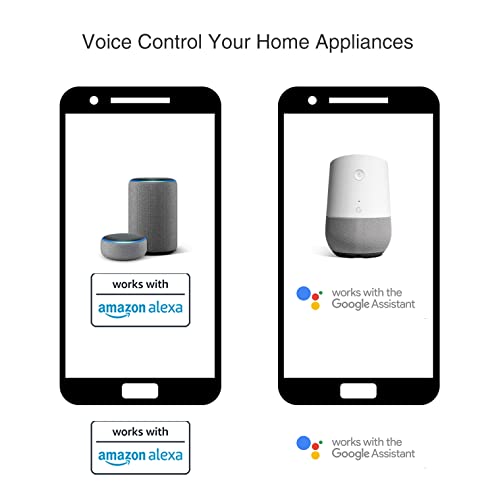 Alexa Smart Plugs by WISEBOT, Space-Saving Design, Also Works with SmartLife app, 4 Pack