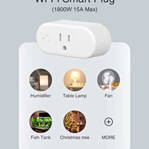 Alexa Smart Plugs by WISEBOT, Space-Saving Design, Also Works with SmartLife app, 4 Pack