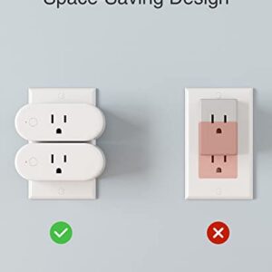 Alexa Smart Plugs by WISEBOT, Space-Saving Design, Also Works with SmartLife app, 4 Pack