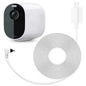 25ft/7.5m power adapter for arlo essential spotlight, weatherproof outdoor power cable continuously charging your arlo essential camera- white