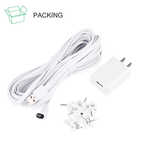 25ft/7.5m Power Adapter for Arlo Essential Spotlight, Weatherproof Outdoor Power Cable Continuously Charging Your Arlo Essential Camera- White