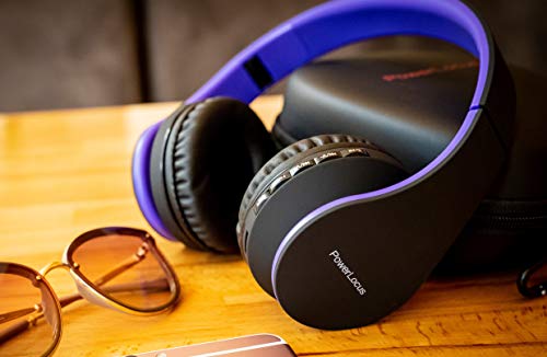 PowerLocus Rose Gold Bluetooth Headphones with Black/Purple Bluetooth Headphones