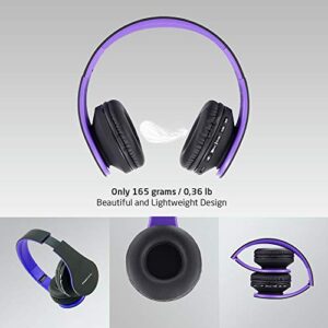 PowerLocus Rose Gold Bluetooth Headphones with Black/Purple Bluetooth Headphones