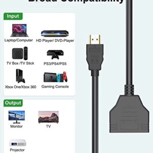 PANPEO HDMI Splitter for Dual Monitors, HDMI Cable 1080P Male to Dual HDMI Female 1 to 2 Channels HDMI Splitter Adapter for HDMI HD, LED, LCD, TV,Two The Same TVs at The Same Time