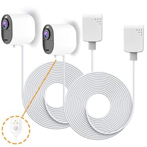10ft charging cable for arlo pro 3 and arlo ultra, indoor outdoor magnetic power cable with charger compatible with arlo ultra/ultra 2/arlo pro 3/4,white cord and adapter, not for floodlight (2 pack)
