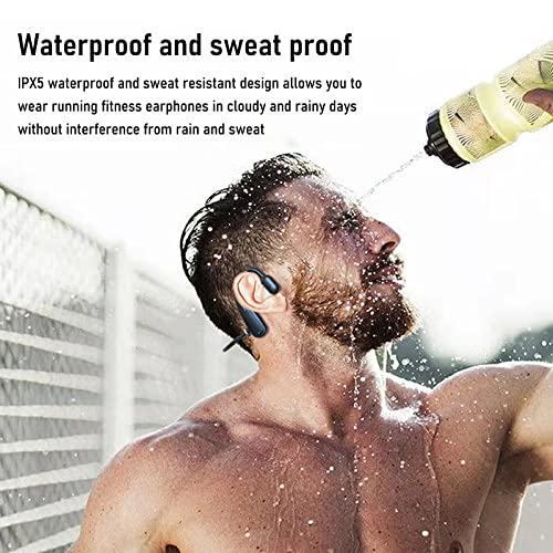 Open Ear Headphones Bluetooth 5.0 Sport Headphones,Open Ear Bluetooth Headphones with Built-in Mic,IPX5 Waterproof Wireless Sport Headset for Running,Cycling