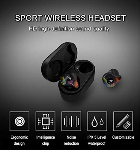 Sabbat X12 PRO 3D Clear Sound True Wireless Earbuds Blutooth 5.0 TWS Stereo Earphones A week's Endurance with Built-in Mic and Charging Case for iPhone Samsung iPad Android (07 Fantasy)