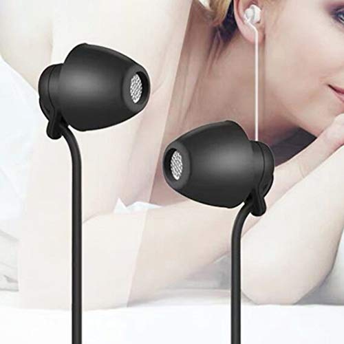 OCUhome Earbuds, Earbud Headphones with Microphone, S360 Sleeping Wired Earphones Anti-Noise in-Ear Sports Running Bass Earplugs for Phone/PC Black