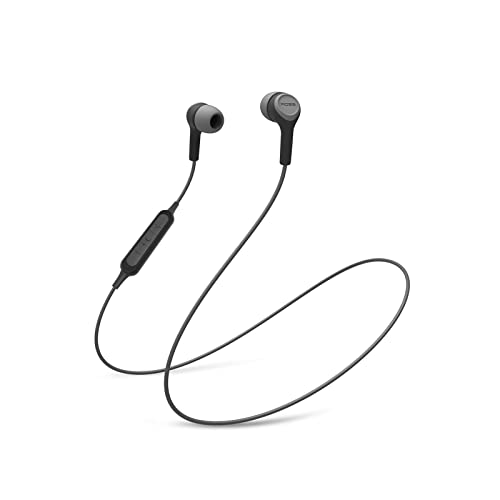 Koss BT115i Wireless Bluetooth Earbuds, In-Line Microphone, Volume Control and Touch Remote, Sweat Resistant, Dark Grey and Black