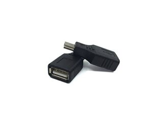 cuziss usb 2.0 type a to mini usb 5-pin type b female/male adapter – 2 pack, black