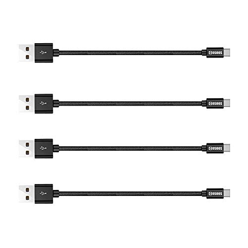 COSOOS 4 Short USB Type C Cables (9in/23cm) Nylon Braided Fast Charge & Sync USB C to USB 3.0 Cables for Samsung Galaxy S21 20 S10 S9 S8 Note 10,9,8, Google Pixel,LG V20 G5 G6, Charging Station,