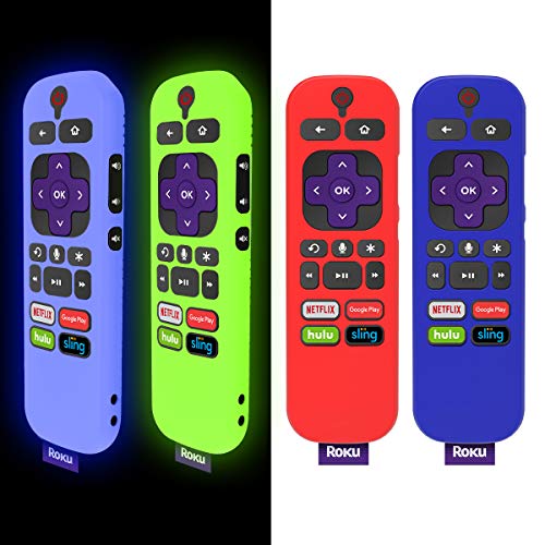 [4 Pcs] for TCL Roku TV Steaming Stick 3600R Remote Case, Woocon Silicone Case Anti/Drop/Slip/Scratch/Dust,Universal Sleeve for RCAL7R/3921/3800/3810