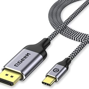 QGeeM USB C to DisplayPort Cable for Home Office, 10ft (4K@60HZ, 2K@165Hz) Thunderbolt 3 to Displayport Cable Compatible with MacBook Pro/Air, Ipad Pro 2020/2018, Surface Book 2, XPS 15/13 (10ft)
