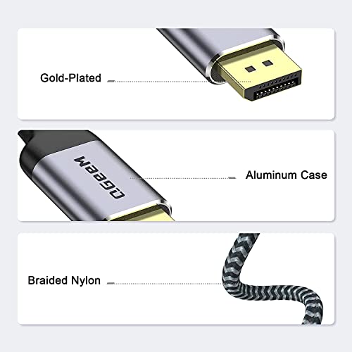 QGeeM USB C to DisplayPort Cable for Home Office, 10ft (4K@60HZ, 2K@165Hz) Thunderbolt 3 to Displayport Cable Compatible with MacBook Pro/Air, Ipad Pro 2020/2018, Surface Book 2, XPS 15/13 (10ft)