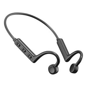 atinetok Wireless Bluetooth 5.0 Open-Ear Conduction Headphones - Built-in Mic Stereo Outdoor Sport Waterproof Business Ear Hook Headset for Workouts & Running