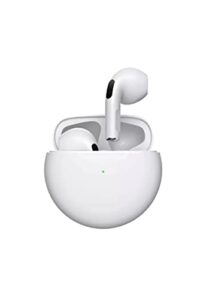 pro 6 headphone noise cancelling headset sport stereo wireless earphones (white)