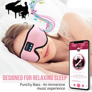 MUSICOZY Sleep Headphones 3D Bluetooth 5.2 Sleep Mask Sports Headband Wireless Music Earbuds for Side Sleepers Running Travel Yoga Meditation, Pack of 2