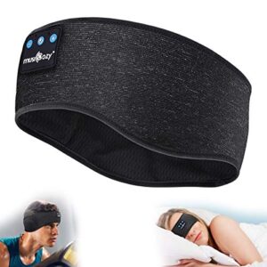 MUSICOZY Sleep Headphones 3D Bluetooth 5.2 Sleep Mask Sports Headband Wireless Music Earbuds for Side Sleepers Running Travel Yoga Meditation, Pack of 2