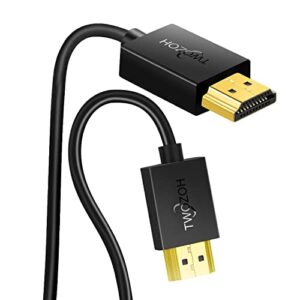 twozoh flexible & slim hdmi cable 1ft, soft & ultra-thin hdmi to hdmi cord support 4k@60hz/2160p/1080p