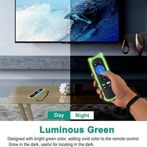 Replacement Remote Compatible with All Hisense Roku TV + Liminescence Green Remote Case, Replace HU-RCRUS-20 Remote Universal for Hisense Roku Smart TV Remote with Shockproof Protective Remote Cover