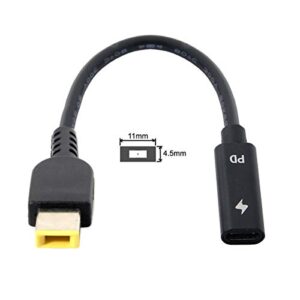 cablecc type c usb-c to rectangle 11.0×4.5mm power plug pd emulator trigger charge cable for thinkpad x1 carbon