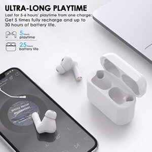 Lasuney IPX8 Waterproof Bluetooth 5.0 True Wireless Earbuds with Wireless Charging Case and mic, 30H Cyclic Playtime Headphones for iPhone Android, in-Ear HI-FI Stereo Earphones Headset for Sport