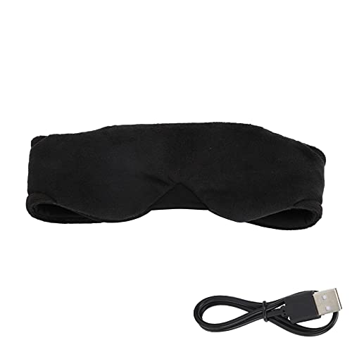 Bluetooth Sleeping Mask with Headphone, BT5.0 Stereo Bass Music Blackout Eye Mask, Cotton Sleeping Mask with Speaker, Mic Gift for Sleep, Napping, Office, School, Air Travel (Black)