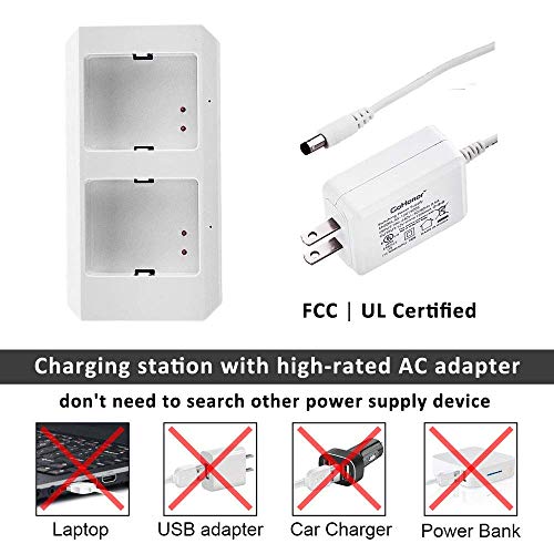Charging Station for Arlo Charger for Arlo Batteries for Arlo Pro & Arlo Pro 2 & Arlo Go & Arlo Security Light VMA4410 Fireproof Material Adapter Pass FCC & UL Certified