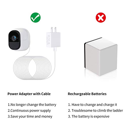 EaseBuy Arlo Power Cable and Charger Cables Adapter for Arlo Pro & Arlo Pro 2 and Arlo GO, Weatherproof Outdoor/Indoor