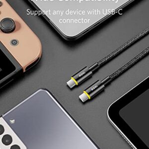AOHI USB C to USB C Cable, Magline USB C Cable Nylon 6ft 100W, Type C Fast Charging Cable Charger Cord for Galaxy Z/S21/Ultra/S21+, MacBook Pro/Air, iPad Pro/Air, Pixel 4/3 XL and More