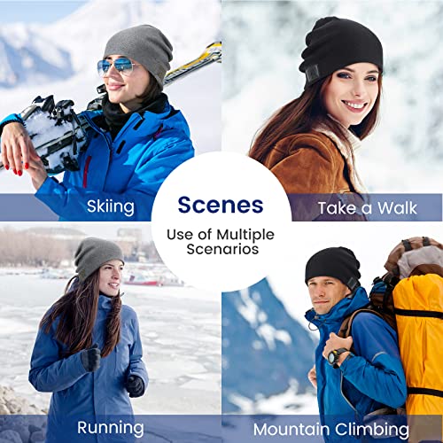 blueear Bluetooth Beanie Hat Bluetooh 5.2 Headphone Wireless Winter Knit Hats with Stereo Speaker and MIC 15 Hours Working Time for Outdoor Sports